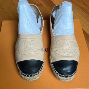 Authentic CHANEL Lambskin Espadrilles size 39